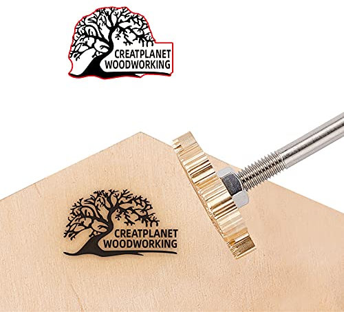 CREATPLANET Wood Branding Eisen 3cm/3cm Unregelmäßiges Logo BBQ Heat Stempel Mit Messingkopf Und Holzgriff Für Die Holzbearbeitung, Backen Und Handgefertigtes Design - Baum des Lebens#2