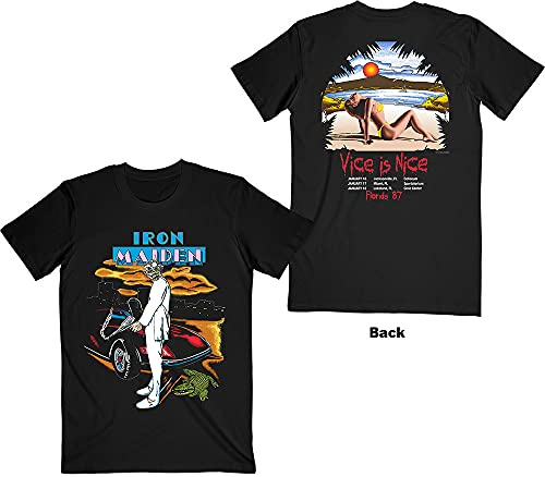 Iron Maiden Vice is Nice Official Tee T-Shirt Mens Unisex (Small) Black