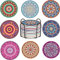 8 Pcs Dessous de Verre, sous Verres Absorbante de l'eau Multicolore sous Verres Absorbante en Céramique Mandala Dessous de Verre en Céramique avec Support avec Support en Liège Protecteur