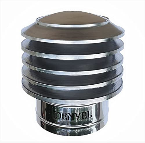 Lamellenaufsatz Edelstahl Schornsteinabdeckung Kaminaufsatz Kaminhut Kaminhaube Kaminabdeckung Kamin Schornsteinaufsatz Luftungsaufsatz Lamellenabdeckung Lamellenhut Lamellenhaube (180 mm)