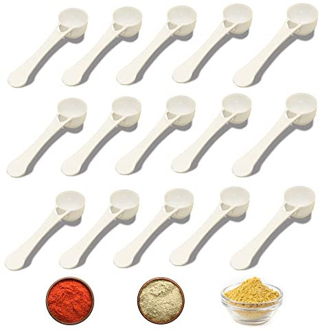 20 PCS Tablespoon Plastic Measure Spoons,Teaspoon Measuring Spoons Coffee Scoops Milk Powder Spoon Which Fit Inside a Bottle