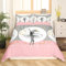 Ensemble de Housse de Couette Danseuse Blanc Rose Gris Ensemble de literie de Ballet étoiles décor Filles Princesse Belle Housse de Couette 200x200 Mignon Enfants Danse Housse de Couette Microfibre