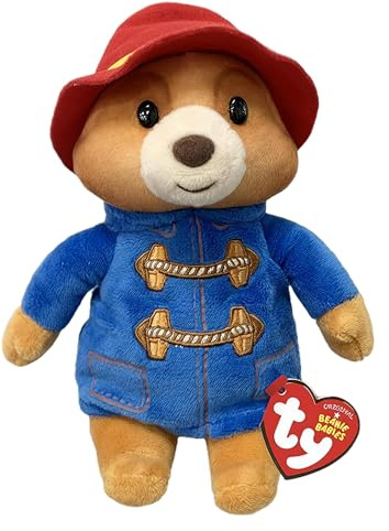 TY Paddington Bear Beanie Boos Medium | Beanie Baby Soft Plush Toy | Collectible Cuddly Stuffed Teddy