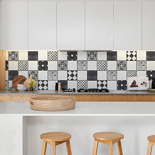 CREARREDA Piastrelle Adesive per Cucina, Bagno e Box Doccia Mattonelle Adesive Effetto Ardesia, 20 Pz 20_x_20 cm, Impermeabile Vinile Autoadesivo Decorazioni per Bagno e Cucina, Made in Italy