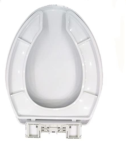 Commercial Open Front Toilet Seat with Cover, Soft Close Toilet Seat Plastic Large Opening Toilet seat, White,Elongated