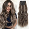 ShowJarlly Clip in Extensions, 4PCS 60 cm Voller Kopf Haarverlängerungen mit Clips Synthetik Gewellte Haarextension Wavy Haar Extensions Clip in Haarteil für Frauen