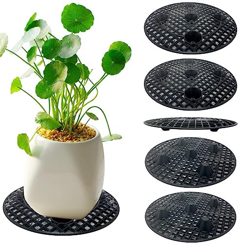 Zeromall 6PCs Plant Risers for Pots Indoor, Plant Stands, Pack Plant Elevator for Prevent Rot and Damage on Patio Deck, 11.8 inch Big Heavy Duty Plastic Plant Stands (6Pcs)