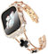 KADES Compatible with Apple Watch Straps 40mm for Women,Bling Diamond Rhinestone Stainless Steel Bracelet with Bling PC Protective Case for iWatch SE/Series 6 5 4, Rose Gold