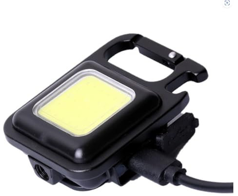 Linterna de llavero, linterna de bolsillo 1000 lúmenes luz led, mini linterna recargable, camping pesca, coche, emergencias, abre botellas con imán i soporte 4 modos de luz COB- fácil de usar