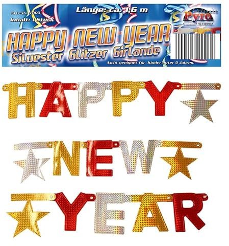 Nico Europe® 5 STK. Party-Girlanden, Happy New Year