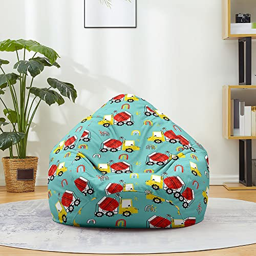 Mateju Sitzsack, Gemütlich Sitzsack Kinder, Sitzsack Erwachsene Oder als Gaming Bean Bag 3D Cartoon Bagger, Garten Relaxo Sitzsack Geeignet für Lnnen Oder Balkon zum Liegen (XL,Auto)