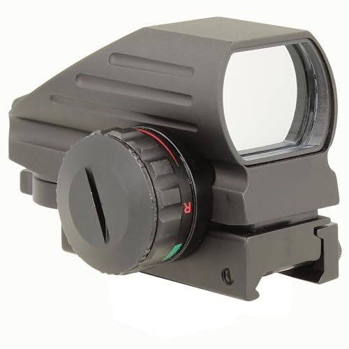 Minadax Red Dot Visier ROBUST | Sight Scope | Reflexvisier mit Red & Green Dot 4 Reticles | Leuchtpunktvisier | für 20mm/22mm Weaver/Picatinny Rails