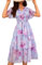 VIDUSSA Women's Floral Summer Dress Casual Short Sleeve Ruffle Tiered Layered Chiffon Flowy Swing Long Midi Dress Party Dresses Floral Blue L