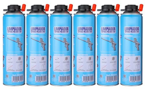 Limpiador de Espuma de Poliuretano - 500 ml - Elimina Residuos de Espuma Fresca con Eficacia y Ultra Rápido - 6 unidad