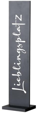 Topanbieter999 Dekoaufsteller Haustürdeko Hausflur Eingangsdeko schwarz 77 cm Metalldeko Gartendeko Haustür Aufsteller Standschild (Lieblingsplatz Schwarz)