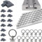 Airlineschiene 6X 2 Meter (1975mm) eckig Silber eloxiert im Set mit 12 Ösen und 12 Endkappen, Alu Zurrschiene robust, hohe Stabilität und Langlebigkeit, Anhänger, PKW, Camper, Wohnmobil
