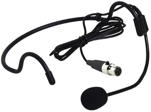 Genérico Micrófono de Diadema Cardioide para Shure GLXD1+ Transmisor Inalámbrico Digital Bodypack con Conector Miniatura de 4-Pin, Color Negro
