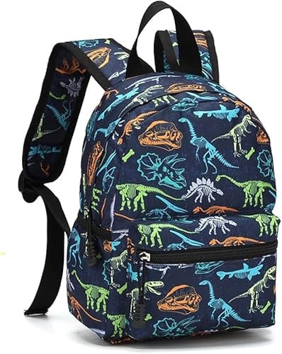 Qooloo Mini Dinosaurier Rucksack für Kinder, Kinderrucksack Jungen Mädchen, Vorschule Kinder Rucksack, Schultasche Rucksack Backpack Mädchen Jungen Kinder, Tagesrucksack für 3–7 Jahre alt