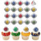 DecoPac Harry Potter™ Rings, 24 Hogwarts™ Houses Cupcake Decorations Featuring Gryffindor, Slytherin, Ravenclaw, and Hufflepuff, Cake Toppers For Birthday, Party, Celebrations - 24 Pack