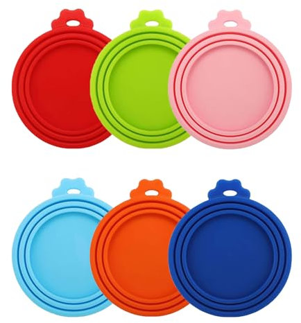 BPTZYLN 4 Pcs Silicone Can Lids for Tins,Tin Can Covers Lidsing Tin Lids For Dog Food Cans Covers for Tins,Lid For TinCans Suitable for Pet Food Storage (Four Colors) ﻿