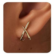 LunarCharm Goldohrringe für Frauen, trendig, 14 Karat Goldohrstecker, zierliche Ohrringe, schlichte, minimalistische Goldohrringe, Geschenke für Frauen