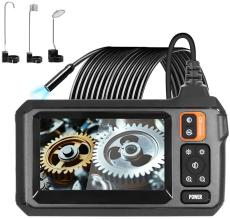 KozyOne Industrielle Endoskopkamera mit 10 m flexiblem Kabel, 1080P HD 8 mm IP67 wasserdichte Kamera mit 4,3 Zoll IPS-Bildschirm, 8 LED-Leuchten, keine App erforderlich