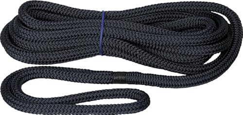 Festmacher Tauwerk Festmacherleine für Boot Bootsleine - Ø 12mm - Länge: 15 Meter - 2.900 daN Farbe schwarz - Polyester hochfest, UV-stabil Reisfest und scheuerfest