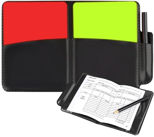 WOLMIK Referee Card Set - Sports Referee Notebook Kit, Red Card Yellow Card and Referee Bag for Football Soccer