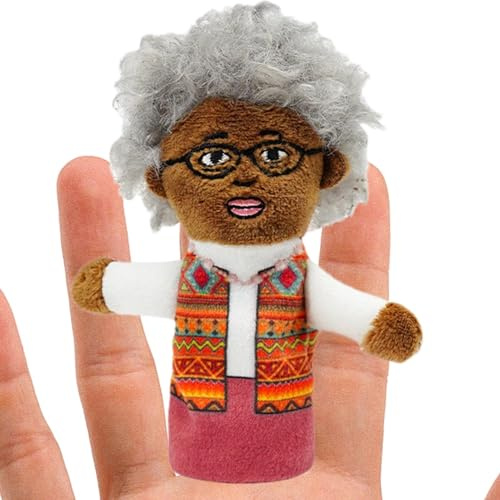 Handpuppen mit Geschichtenfingern, Fingerpuppen aus Plüsch – Handpuppe für schwarze Menschen, Cartoon, Plüsch, afrikanischer Finger, Großeltern, Mama, Papa