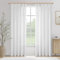 MRTREES Cortinas con Ganchos Largas para Cocina Salon Modernas 2 Piezas 140x260 CM, Cortina Visillo Lino Blanca Translucida Lindas Cortinas de Casa Dormitorio Comedor