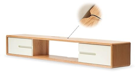 CMYAOYC Schwebendes TV-Gerät, Wandmontierter TV-Schrank aus Holz, Schwebende Regale mit Schiebetür, Regalschrank für Wohnzimmer und Schlafzimmer(1600 * 250 * 220mm/63 * 10 * 9in)