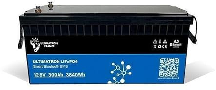 ULTIMATRON - Batterie Lithium 12.8V 300Ah Pro LiFePO4 Smart BMS avec Bluetooth