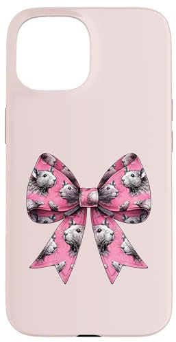 Coquette Bow Rat Mouse Pattern Mamma Festa della Mamma Ragazza Rosa Custodia per iPhone 15