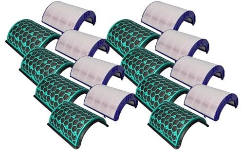 vhbw set di filtri (8 pezzi) compatibile con Dyson Pure Humidify + Cool Cryptomic PH03, PH02 purificatore d'aria - filtro carboni attivi, filtro HEPA