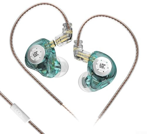 EasyByMall Auriculares intraurales KZ EDX Pro de alto rendimiento con conexión de cable de 3 5 mm y sonido mejorado magnéticamente (micrófono verde)