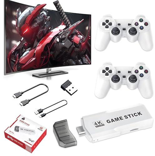 M2 Retro Gaming Stick - 64/128 Go de Stockage, 15000+/20000+ Jeux Classiques, 20+ simulateurs, Jeu électronique préinstallé Console de Jeu HD compacte (WHITE-64G)