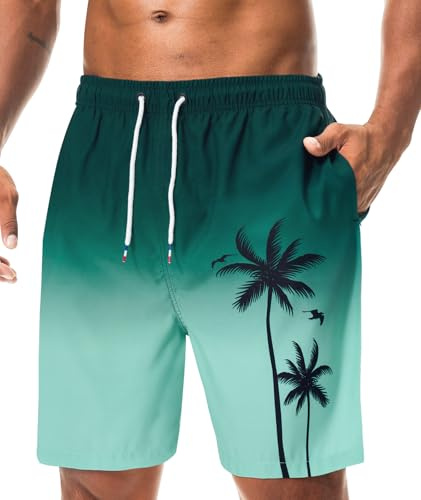 Danfiki Costumi Pantaloncini da Bagno Uomo Mare Surf Piscina Stampa Hawaiana Estiva Asciugatura Rapida con Fodera in Rete Beach Trunks