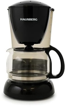 HAUSBERG Electric Coffee Maker – 6-Cup Capacity, 650–800W – Pause & Serve Function, Removable Filter, Warming Plate – Compact Drip Coffee Machine for Home & Office