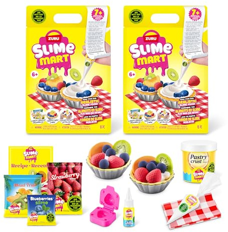 SLIME MART Sachet (Pack de 2 Tartes aux Fruits) de ZURU, Jouet composé de Slime, activités manuelles pour Enfant et Adulte