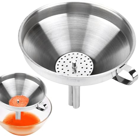 Funnuto en acier inoxydable - entonnoir de cuisine avec filtre filtre de 200 mailles, de canne pour remplir les bouteilles essentielles/huiles de cuisine -s fsiltro filtsro alimentaire en, d'ac
