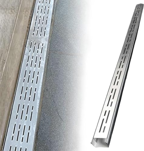 Rejilla de Drenaje Inoxidable 304, Canaleta de Agua Lluvia, Rejilla de Drenaje de Canal Exterior para Patio, Terraza, Jardín y Balcón Zanjas(A -1mX150mmX80mm)