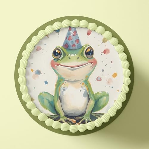 CGD - Essbare Tortenaufleger aus Fondant oder Esspapier – Dekorative Kuchendeko für Geburtstag, Party & besondere Anlässe - Frosch L3 (Fondant)