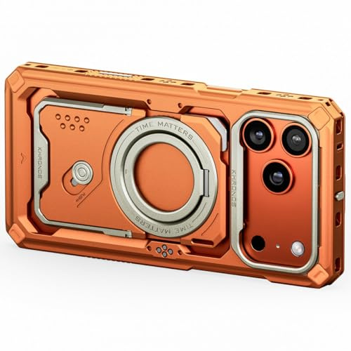 Tilta Khronos Hülle kompatibel mit iPhone 17 Pro Max – Orange | Snap-in-Design | Verriegelungsklemme für sichere Montage | Durchgangsleistung | Funktioniert mit Fokusgriffen, Kühlmodulen, Filtern
