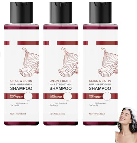 Haarshampoo mit Zwiebeln und Rosmarin – Fördert gesünderes, dickeres und kräftigeres Haar, nährt die Kopfhaut, verbessert Haarausfall und Spliss, verdickt dünner werdendes Haar (3pcs)