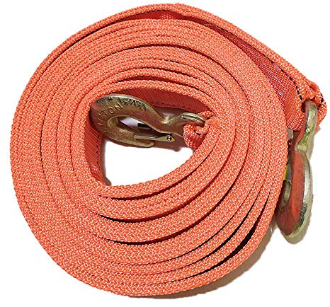 LOKLNEYK Attelage de remorquage, Corde de remorquage Robuste 5 t, 8, 12, avec Deux Crochets sécurité, Corde treuil for récupération(8t/5m)