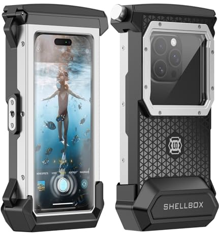 wasserdichte Handyhülle IP68 Unterwasser Touchscreen – Professionelle Tauchhülle für iPhone, Samsung, Redmi, Xiaomi – Handy wasserdichte Tasche für Tauchen, Schnorcheln, Foto & Video(Schwarz&Silber)