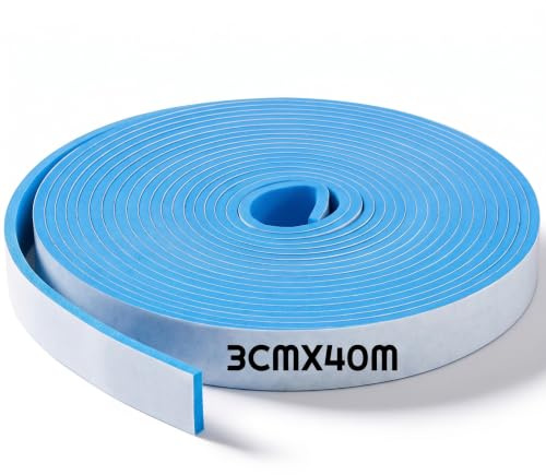 Xuniea Randdämmung Behnfugenband für Ausgleichsmasse, 3 cm x 40 m, 1 Stück | Blau, Selbstklebend, Randdämmstreifen, Dehnfugenband und Trennwandband, für Estrich und Fußbodenheizung