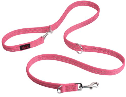Halti Doppelführleine für Hunde | Größe Klein, Rosa, 2 m | 7 Funktionen, die Sie beim Training lhres Hundes und beim Gassi gehen unterstützen, Hundeleine für Welpen geeignet