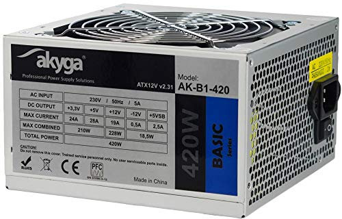 AKYGA AK-B1-700 Netzteil 700W, 120mm leiser Lüfter grau