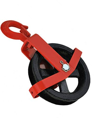 Gin Wheel 125mm with a Hook Scaffolding Pulley Block Lifting Crane